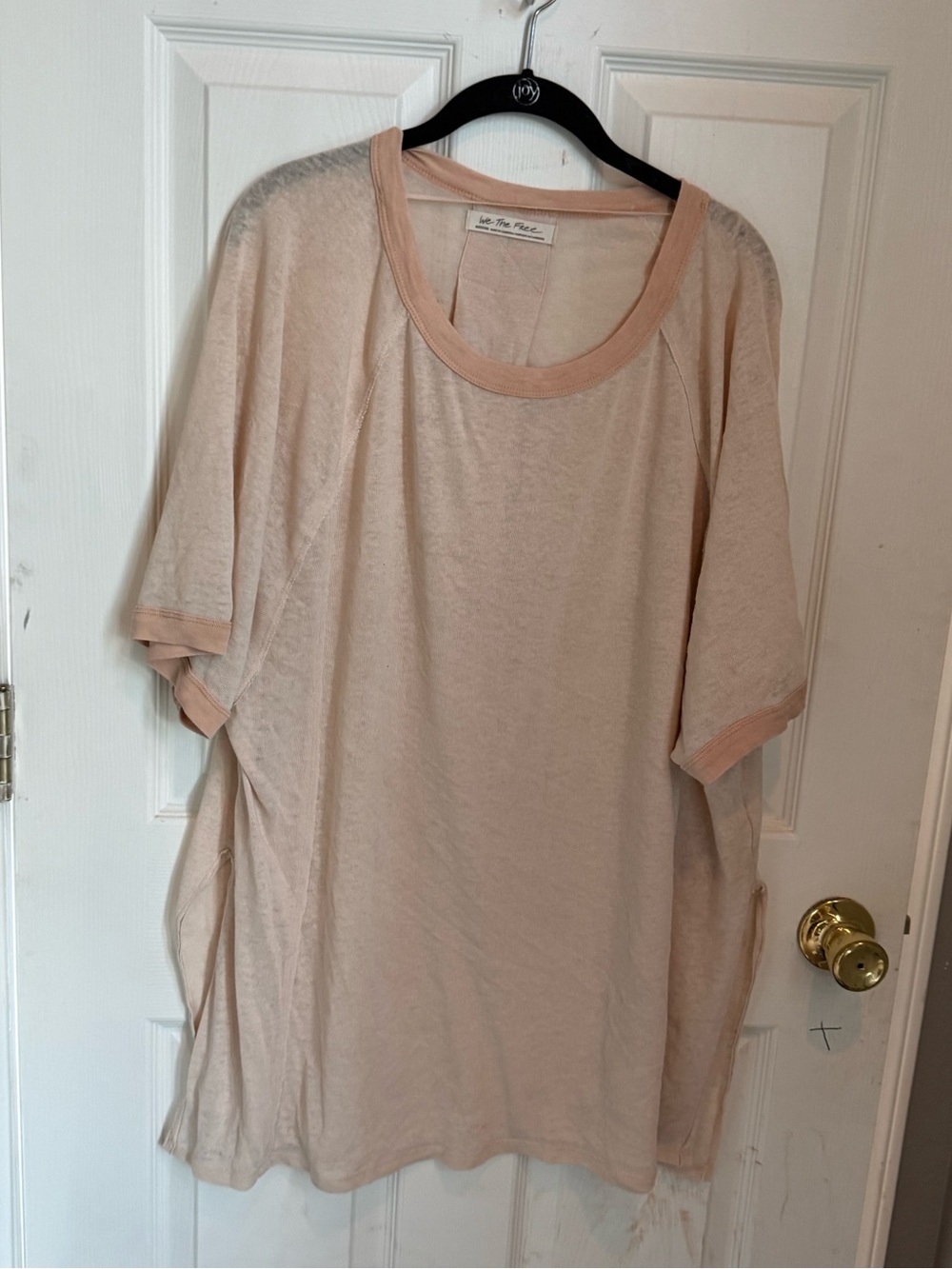 We The Free Free People Oversized Tunic Tee Pink Cream M